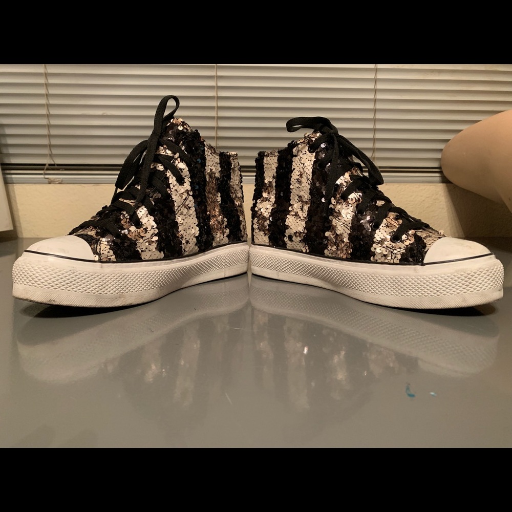 Men's Sequined High-Top iiJin Tennis Shoes